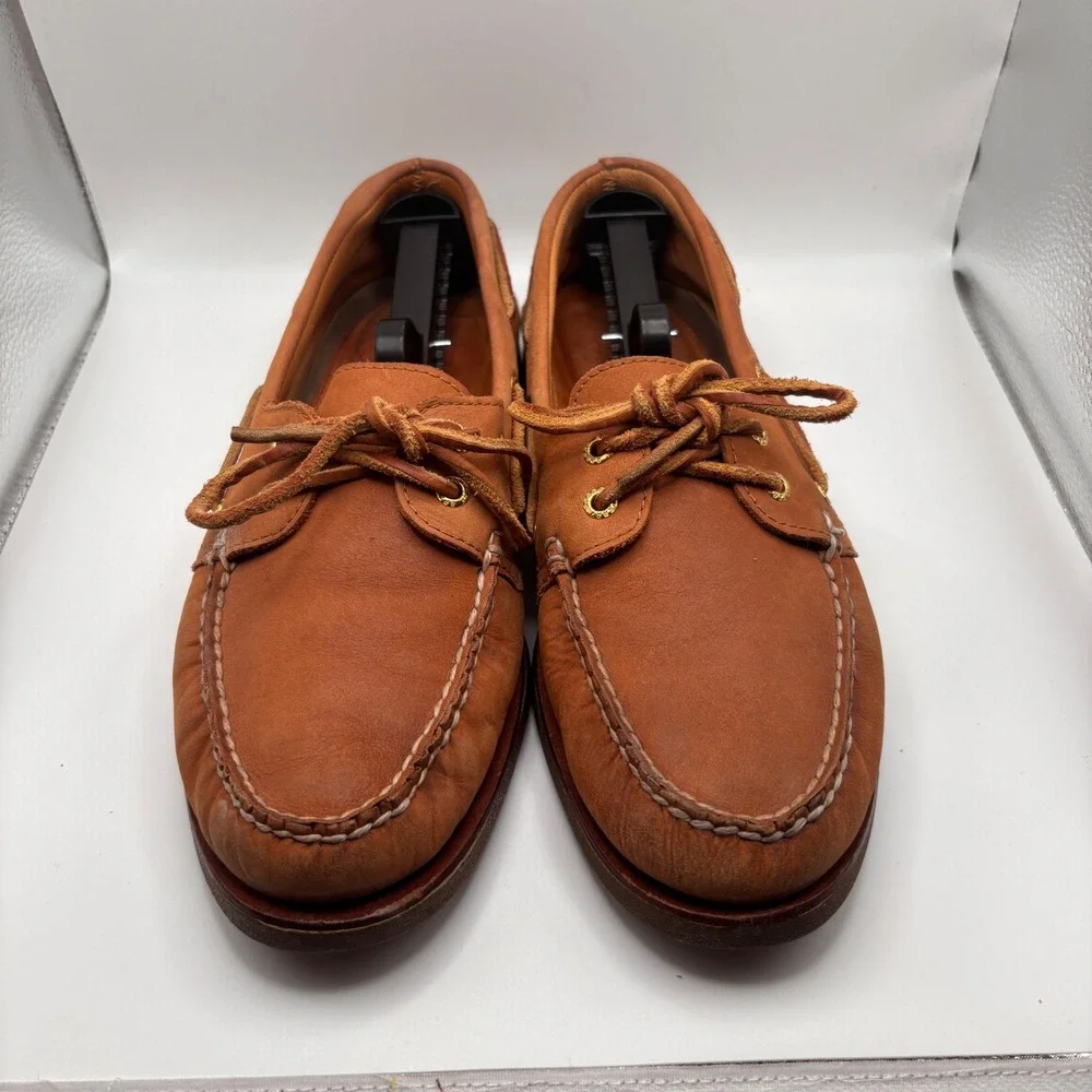 Sperry Top-Sider Gold Cup Original 2-Eye Boat Shoes Tan Leather Men's Sz 10.5